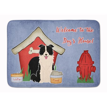 Carolines Treasures Dog House Border Collie Black and White Machine Washable Memory Foam Mat BB2872RUG